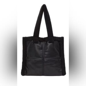 STAND STUDIO
Black Faux-Shearling Large Lola Tote
